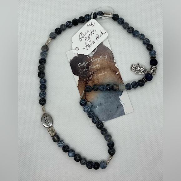 Blue Agate Half Mala - Picture 2 of 3